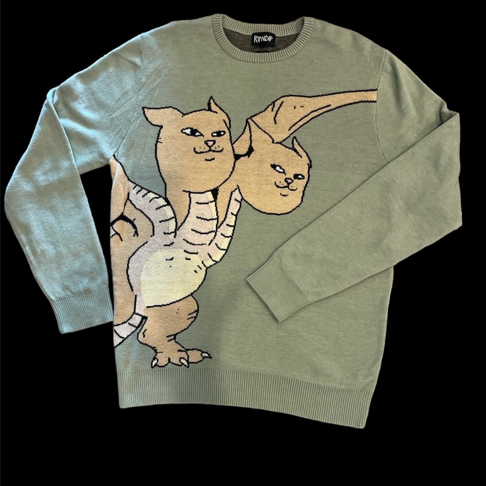 RipnDip 3 headed dragon size Large crewneck sweater PERFECT NEW CONDITION